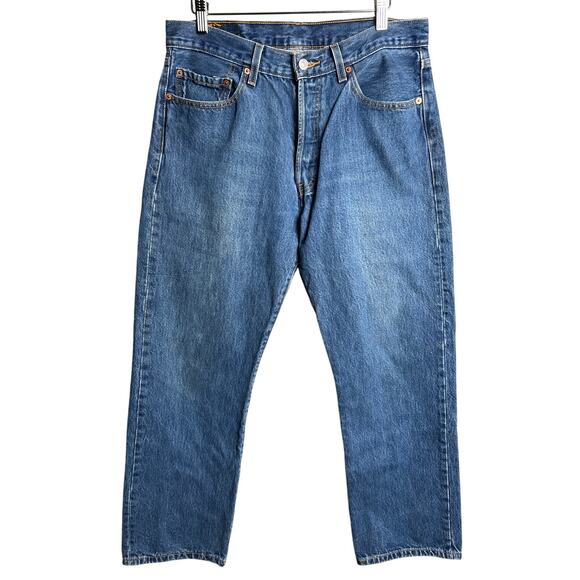 Levi's 34X30 501 Straight Leg Denim Jeans 100% Cotton - Picture 1 of 8